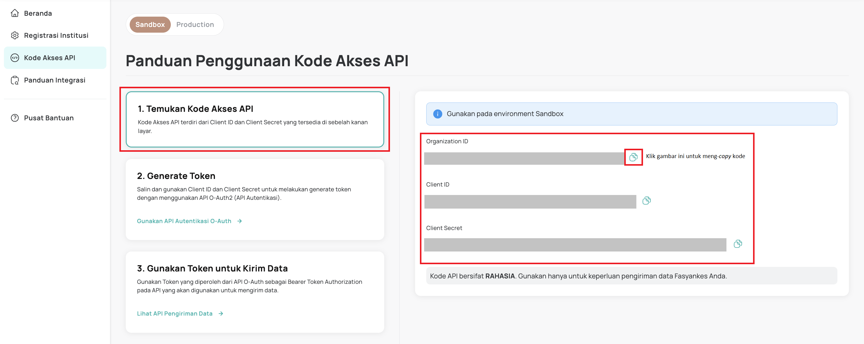 Kode Akses API