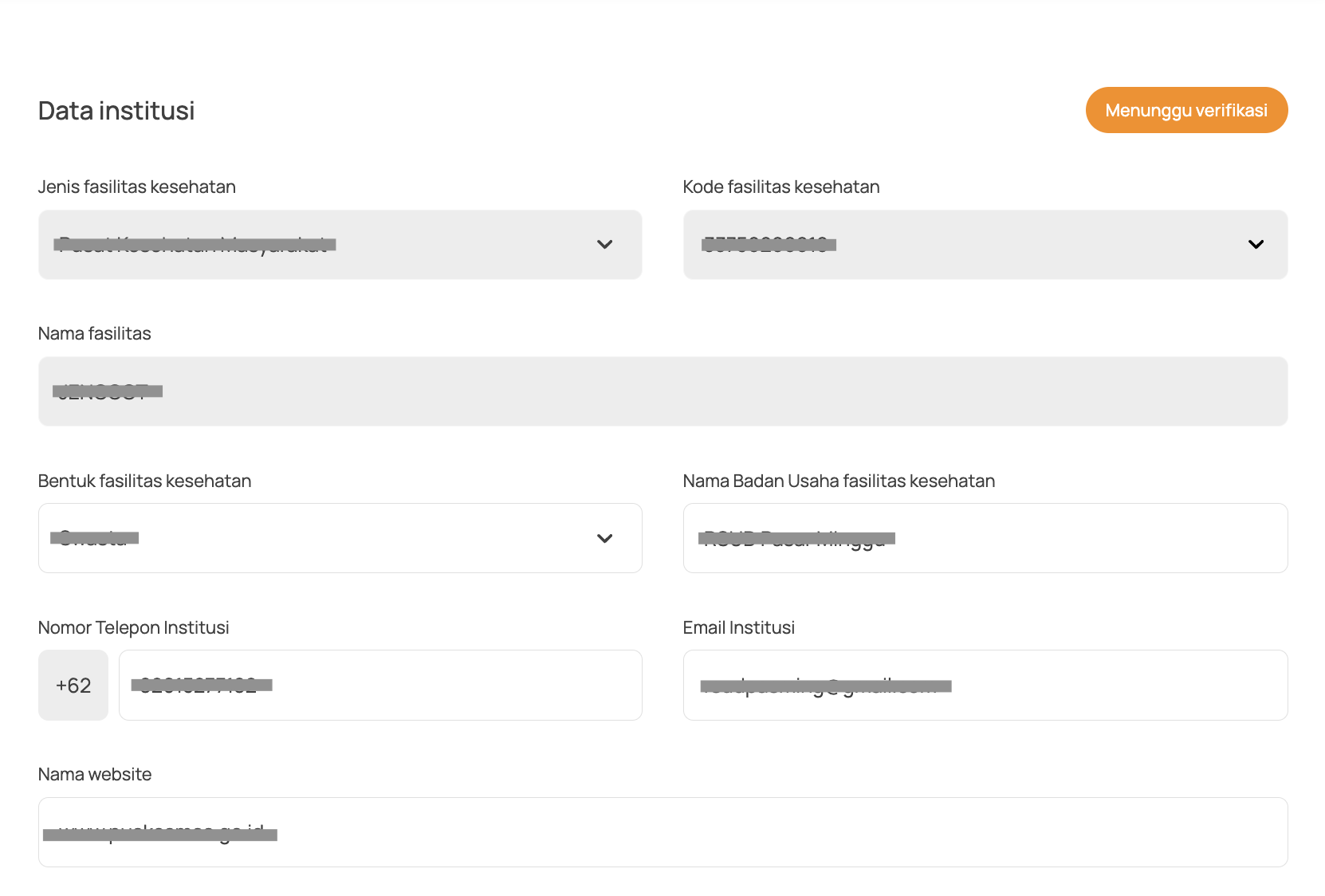 Menunggu Proses Verifikasi institusi