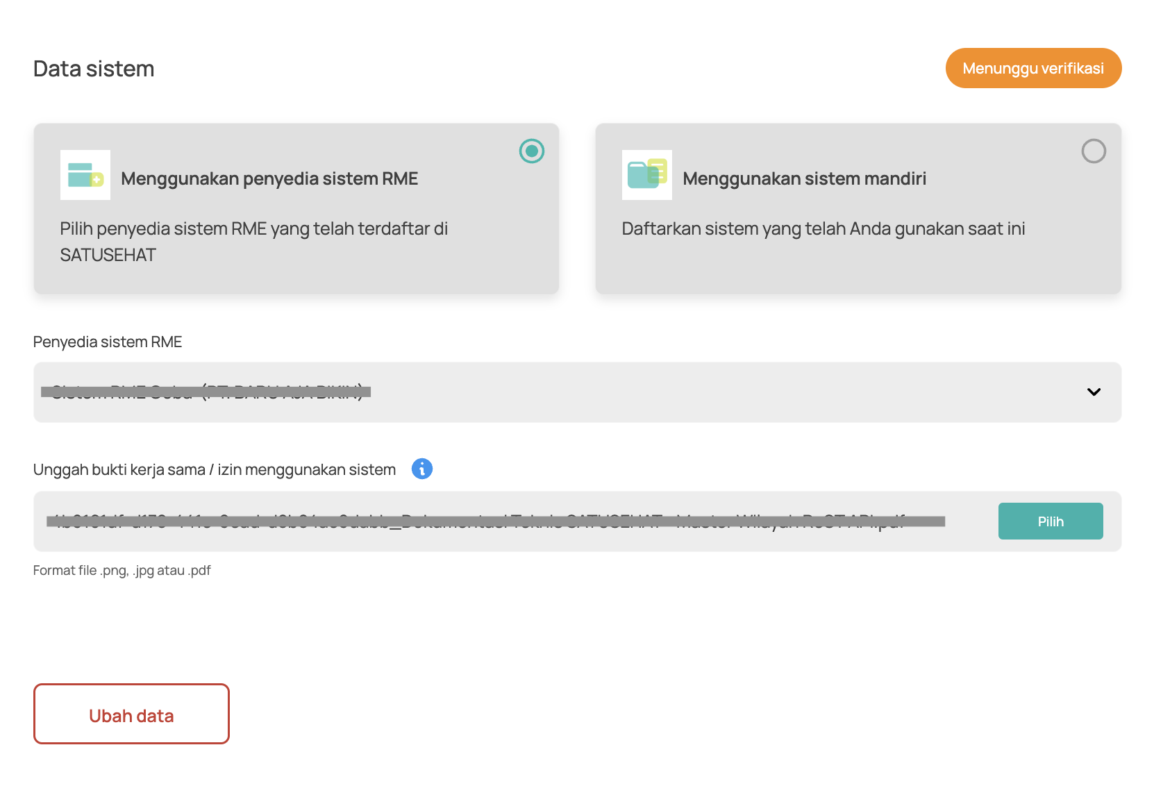 Menunggu Proses Verifikasi sistem