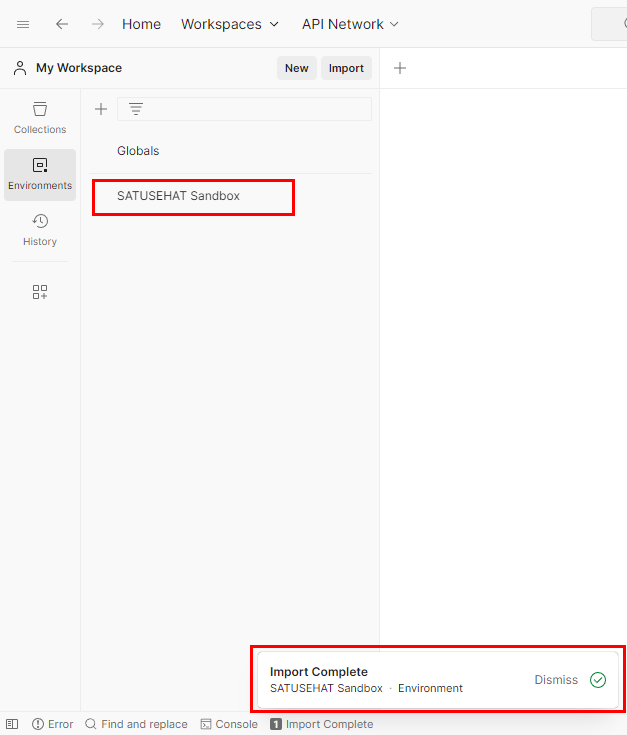 Workspaces Import Envi