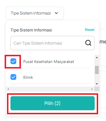 Tampilan Fitur _Filter_