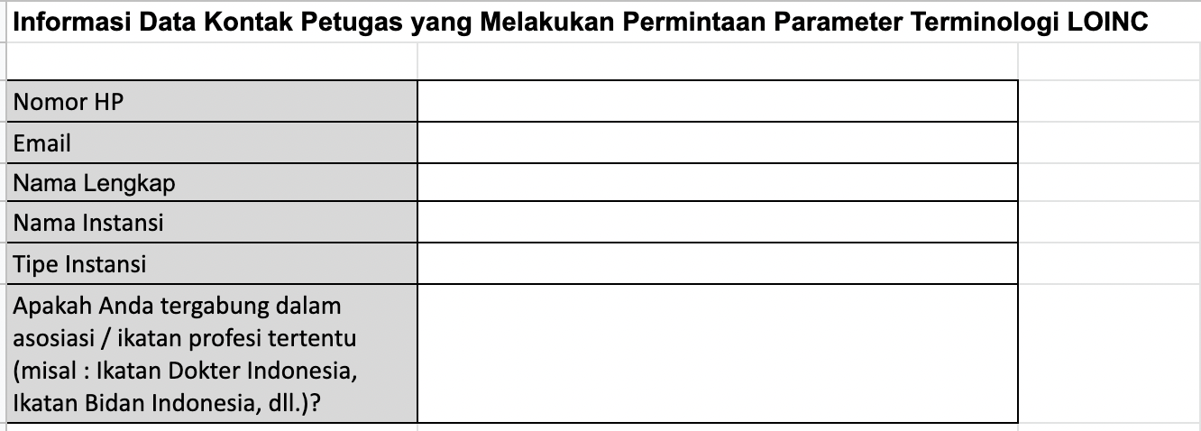Tabel Terminologi Laboratorium